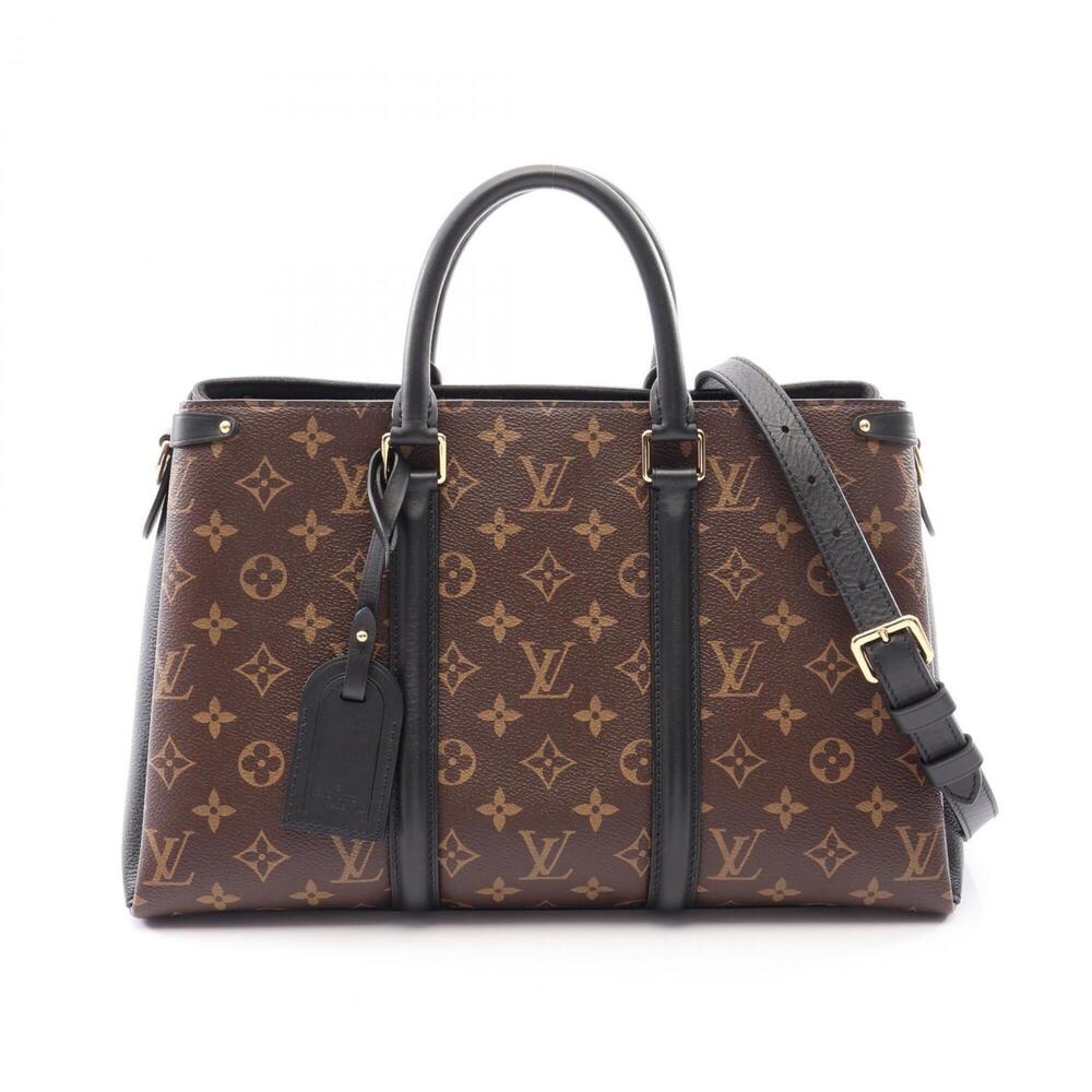 Louis Vuitton Soufflot NV MM Monogram Noir 2-Way Handbag, Coated Canvas Leath...